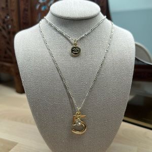 Chanel Charm Silver Necklace (2 in 1) 🤍